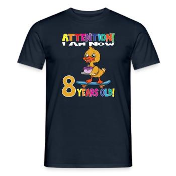 Duck Birthday I Am Now 8 Years Old - Men's T-Shirt - navy - Front - AI Model Male 178 light (178cm)