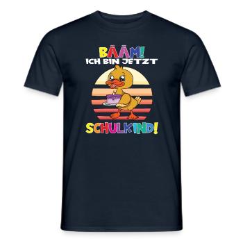 Bääm! Ich Bin Jetzt Schulkind Einschulung - Männer T-Shirt - Navy - Vorne - AI Model Male 178 light (178cm)