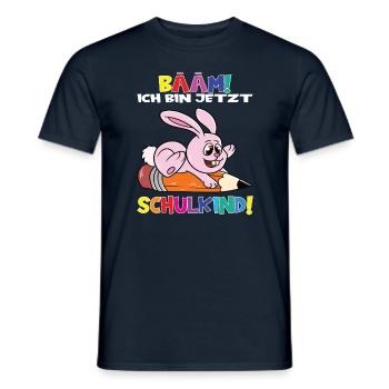Bääm! Ich Bin Jetzt Schulkind Einschulung - Männer T-Shirt - Navy - Vorne - AI Model Male 178 light (178cm)