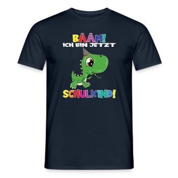 Bääm! Ich Bin Jetzt Schulkind Einschulung - Männer T-Shirt - Navy - Vorne - AI Model Male 178 light (178cm)