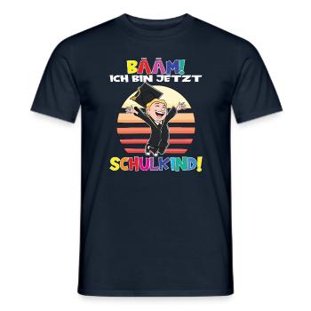Bääm! Ich Bin Jetzt Schulkind Einschulung - Männer T-Shirt - Navy - Vorne - AI Model Male 178 light (178cm)