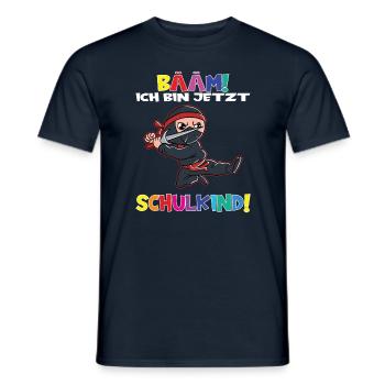 Bääm! Ich Bin Jetzt Schulkind Einschulung - Männer T-Shirt - Navy - Vorne - AI Model Male 178 light (178cm)