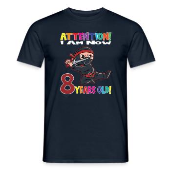 Ninja Birthday I Am Now 8 Years Old - Men's T-Shirt - navy - Front - AI Model Male 178 light (178cm)