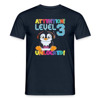 Niveau 3 Anniversaire de jeu débloqué - T-shirt homme - marine - Devant - AI Model Male 178 light (178cm)