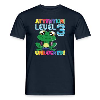 Niveau 3 Anniversaire de jeu débloqué - T-shirt homme - marine - Devant - AI Model Male 178 light (178cm)