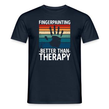 Peindre au doigt mieux que la thérapie - T-shirt homme - marine - Devant - AI Model Male 178 light (178cm)