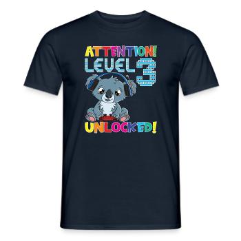 Niveau 3 Anniversaire de jeu débloqué - T-shirt homme - marine - Devant - AI Model Male 178 light (178cm)