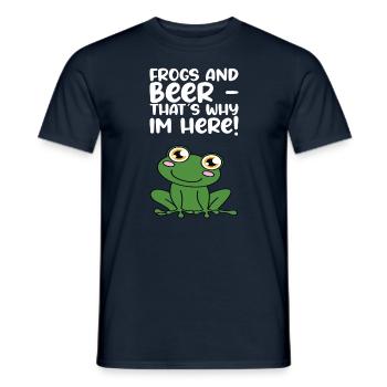 Frogs and beer, that's why I'm here - Men's T-Shirt - navy - Front - AI Model Male 178 light (178cm)