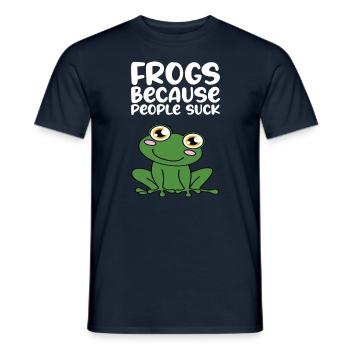 Frösche, Weil Menschen Scheiße Sind - Männer T-Shirt - Navy - Vorne - AI Model Male 178 light (178cm)
