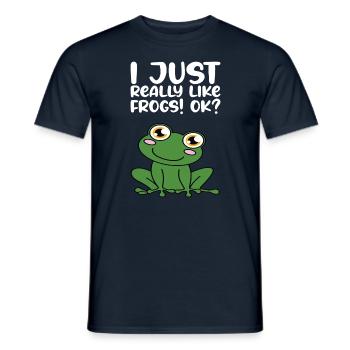 J’aime beaucoup les grenouilles - T-shirt homme - marine - Devant - AI Model Male 178 light (178cm)