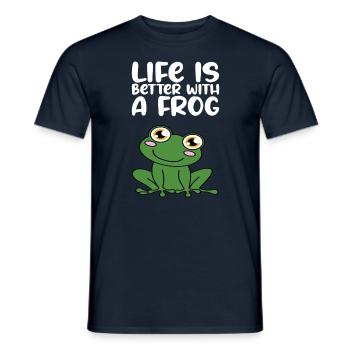 La vie est meilleure avec une grenouille - T-shirt homme - marine - Devant - AI Model Male 178 light (178cm)