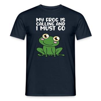 Mein Frosch Ruft Und Ich Muss Gehen - Männer T-Shirt - Navy - Vorne - AI Model Male 178 light (178cm)