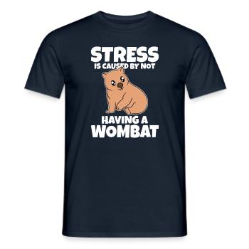 Stress Is Caused By Not Having A Wombat - Men's T-Shirt - navy - Front - AI Model Male 178 light (178cm)