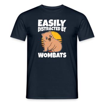 Easily Distracted By Wombats - Men's T-Shirt - navy - Front - AI Model Male 178 light (178cm)