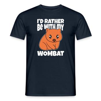 Je préfère être avec mon wombat - T-shirt homme - marine - Devant - AI Model Male 178 light (178cm)