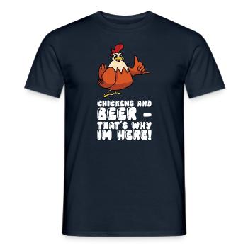 Poulets et bière C’est pourquoi je suis ici - T-shirt homme - marine - Devant - AI Model Male 178 light (178cm)