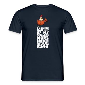 Un poulet résout la plupart de mes problèmes Plus de poulets - T-shirt homme - marine - Devant - AI Model Male 178 light (178cm)