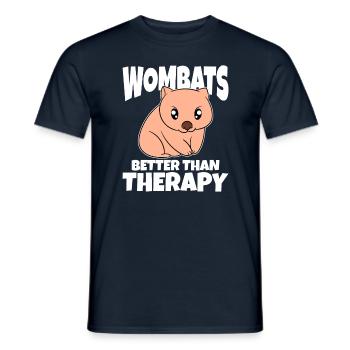Wombats Better Than Therapy - Men's T-Shirt - navy - Front - AI Model Male 178 light (178cm)