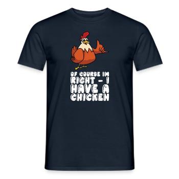 Bien sûr que j’ai raison, j’ai un poulet - T-shirt homme - marine - Devant - AI Model Male 178 light (178cm)