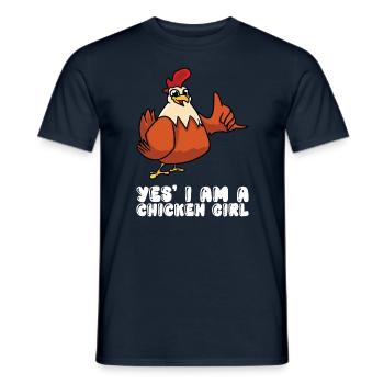 Oui, je suis une fille de poulet - T-shirt homme - marine - Devant - AI Model Male 178 light (178cm)