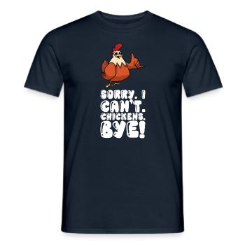 Désolé, je n’ai pas de poulets au revoir - T-shirt homme - marine - Devant - AI Model Male 178 light (178cm)