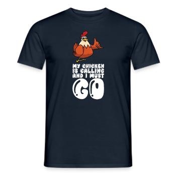 Mon poulet appelle et je dois partir - T-shirt homme - marine - Devant - AI Model Male 178 light (178cm)