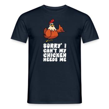 Désolé, je ne peux pas, mon poulet a besoin de moi - T-shirt homme - marine - Devant - AI Model Male 178 light (178cm)