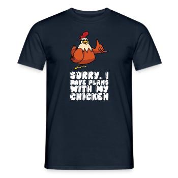 Désolé, j’ai des projets avec mon poulet - T-shirt homme - marine - Devant - AI Model Male 178 light (178cm)