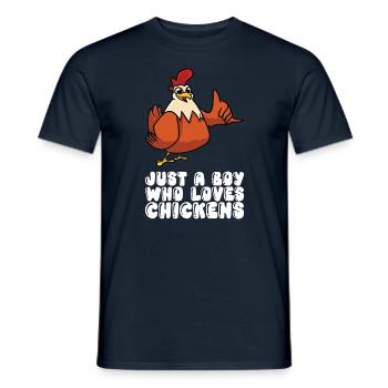 Juste un garçon qui aime les poulets - T-shirt homme - marine - Devant - AI Model Male 178 light (178cm)