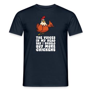 Des voix dans ma tête, je devrais acheter plus de poulets - T-shirt homme - marine - Devant - AI Model Male 178 light (178cm)