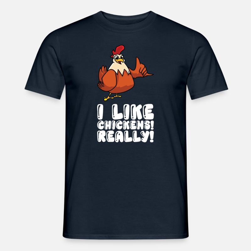 I really like chickens - Men’s T-shirt - navy