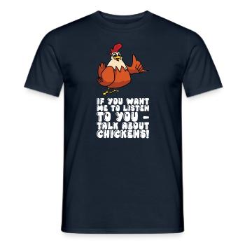 Tu veux que je t’écoute parler des poulets - T-shirt homme - marine - Devant - AI Model Male 178 light (178cm)