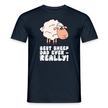 The Best Sheep Father Ever - Men's T-Shirt - navy - Front - AI Model Male 178 light (178cm)