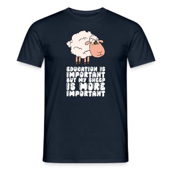 Education is important My sheep is more important - Men's T-Shirt - navy - Front - AI Model Male 178 light (178cm)
