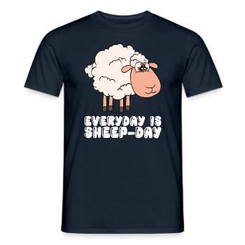 Every day is Sheep's Day - Men's T-Shirt - navy - Front - AI Model Male 178 light (178cm)