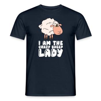 I Am The Crazy Sheep Lady - Men's T-Shirt - navy - Front - AI Model Male 178 light (178cm)
