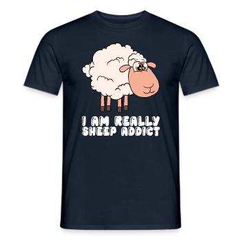 I'm really addicted to sheep - Men's T-Shirt - navy - Front - AI Model Male 178 light (178cm)