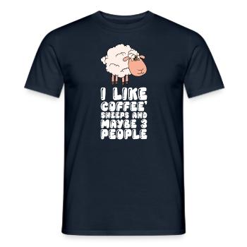 Ich Mag Kaffeeschäfchen Und Vielleicht 3 Leute - Männer T-Shirt - Navy - Vorne - AI Model Male 178 light (178cm)
