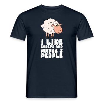 Ich Mag Schafe Und Vielleicht 3 Menschen - Männer T-Shirt - Navy - Vorne - AI Model Male 178 light (178cm)