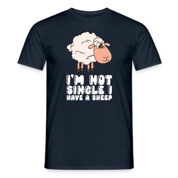 Je ne suis pas célibataire, j’ai un mouton - T-shirt homme - marine - Devant - AI Model Male 178 light (178cm)