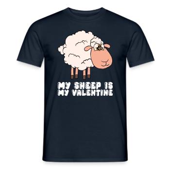 Mes moutons sont ma Saint-Valentin - T-shirt homme - marine - Devant - AI Model Male 178 light (178cm)