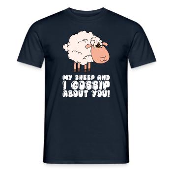 Meine Schafe Und Ich Tratschen Über Dich - Männer T-Shirt - Navy - Vorne - AI Model Male 178 light (178cm)