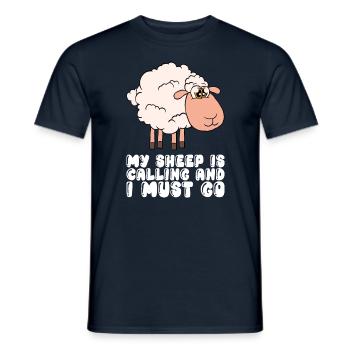 Calling My Sheep And I Must Go - Men's T-Shirt - navy - Front - AI Model Male 178 light (178cm)