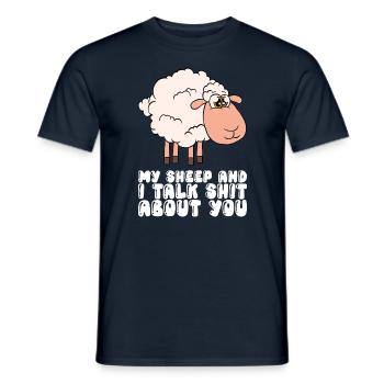 Meine Schafe Und Ich Reden Scheiße Über Dich - Männer T-Shirt - Navy - Vorne - AI Model Male 178 light (178cm)
