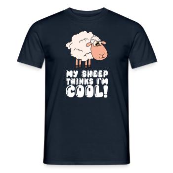 My sheep thinks I'm cool - Men's T-Shirt - navy - Front - AI Model Male 178 light (178cm)