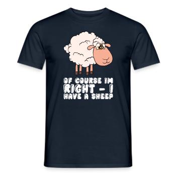 Of course I'm right, I have a sheep - Men's T-Shirt - navy - Front - AI Model Male 178 light (178cm)