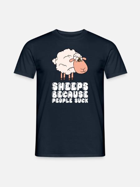 Sheep, Because People Are Shit - Men's T-Shirt - navy