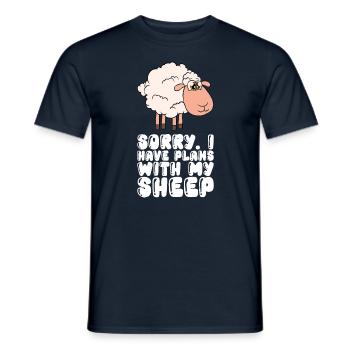 Sorry, I have plans with my sheep - Men's T-Shirt - navy - Front - AI Model Male 178 light (178cm)
