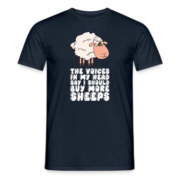 Je devrais acheter plus de moutons - T-shirt homme - marine - Devant - AI Model Male 178 light (178cm)