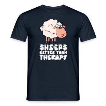 Sheep Are Better Than A Therapy - Men's T-Shirt - navy - Front - AI Model Male 178 light (178cm)